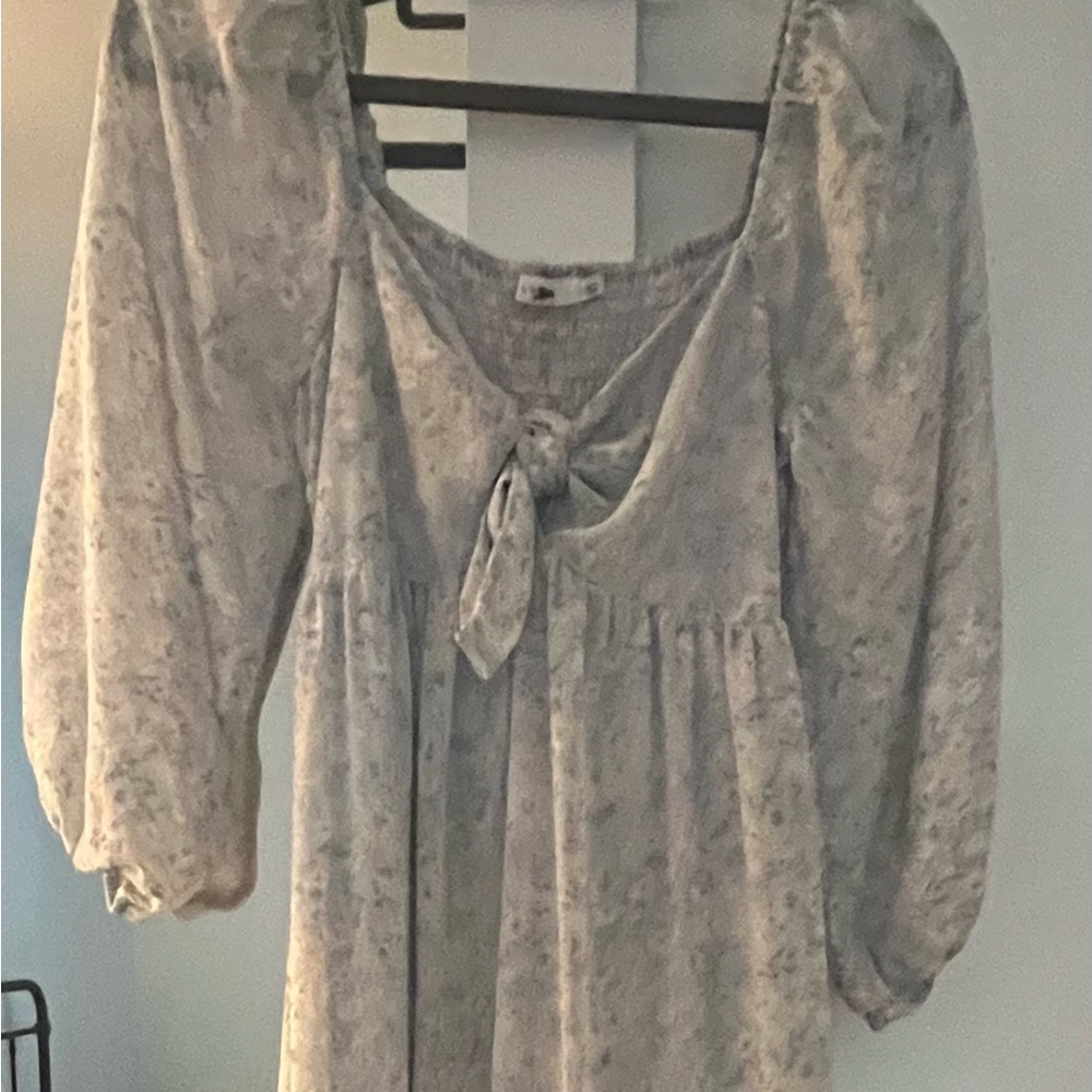 Lush Blue Long Sleeve Floral Maxi Dress
